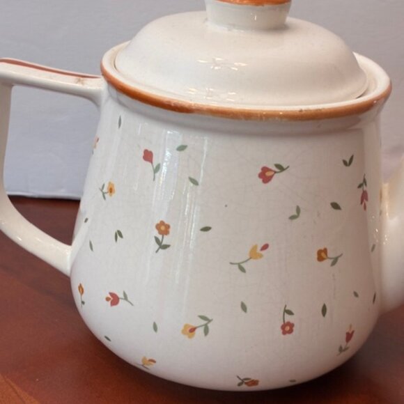 Vintage Davir Floral Crackle Glaze Teapot Retro Ceramic Cottageware Kitchen - Picture 4 of 12